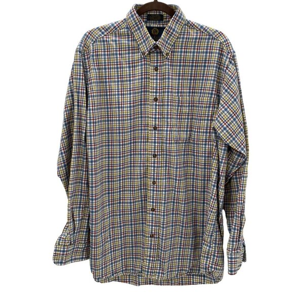 Viyella Plaid Long Sleeve Button Down Cotton/Wool Blend - Picture 1 of 9